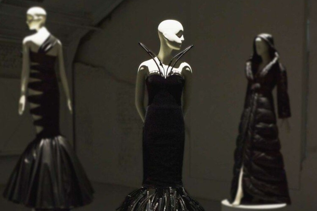 A selection of fashion designer Jeremy Scott’s 2023 line of dresses made from discarded Hyundai car parts. Photo: Hyundai