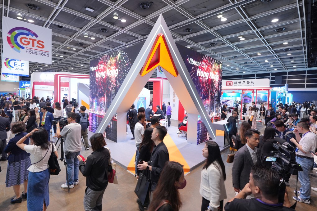 Crowds at the Global Talent Summit, held at the Convention and Exhibition Centre in Wan Chai in May. Photo: Eugene Lee