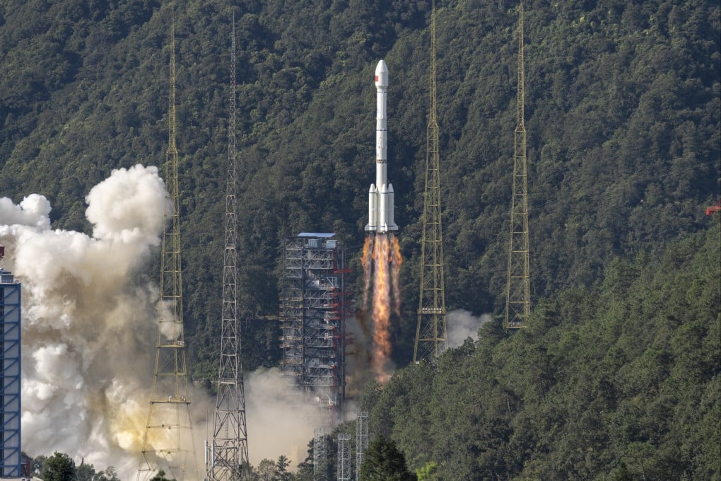 A Long March-3B carrier rocket carrying navigation satellites blasts off from the Xichang Satellite Launch Centre on September 19. Photo: Getty Images