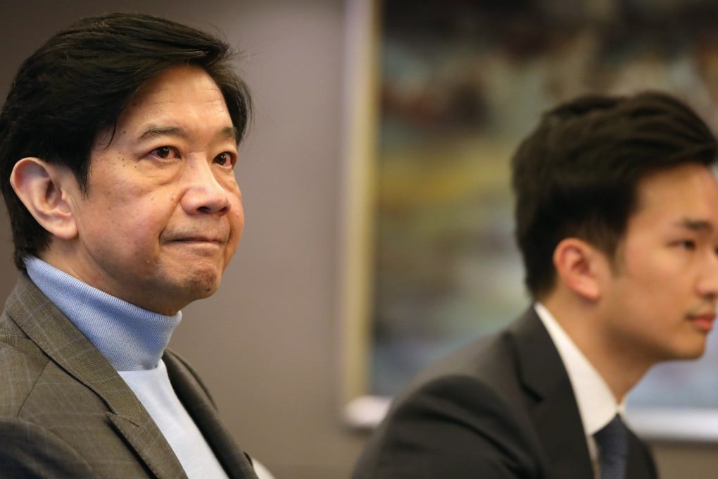 Dickson Poon (left) executive chairman of Dickson Concepts and his son executive director Pearson Poon, seen during a December 2018 media briefing. Photo: K. Y. Cheng