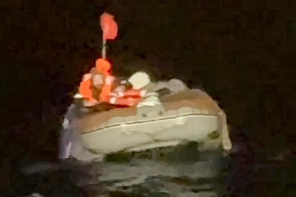 The man was rescued Monday by a fishing vessel off the Kamchatka Peninsula. Photo: Russia’s Far Eastern Transport Prosecutor’s Office via Reuters