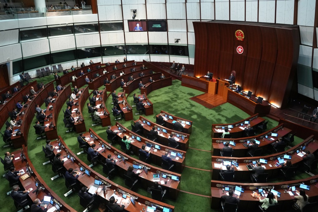 Hong Kong leader John Lee delivers his third policy address at the Legislative Council on Wednesday. Photo: Sam Tsang