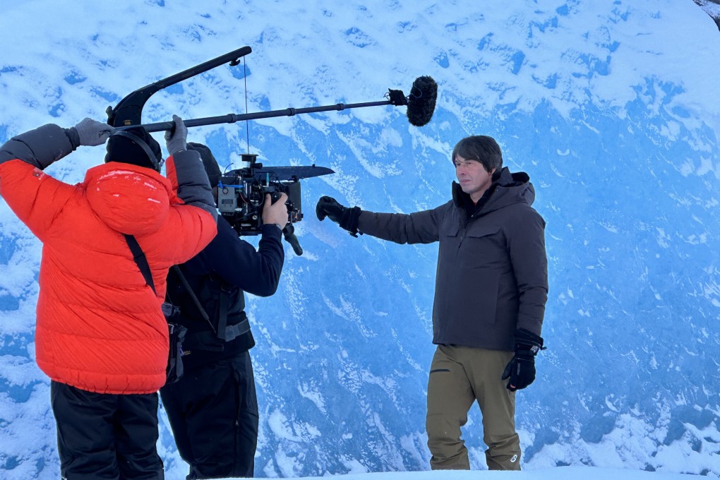 Professor Brian Cox and film crew in Alaska, during the making of BBC Earth series Solar System. Photo: BBC