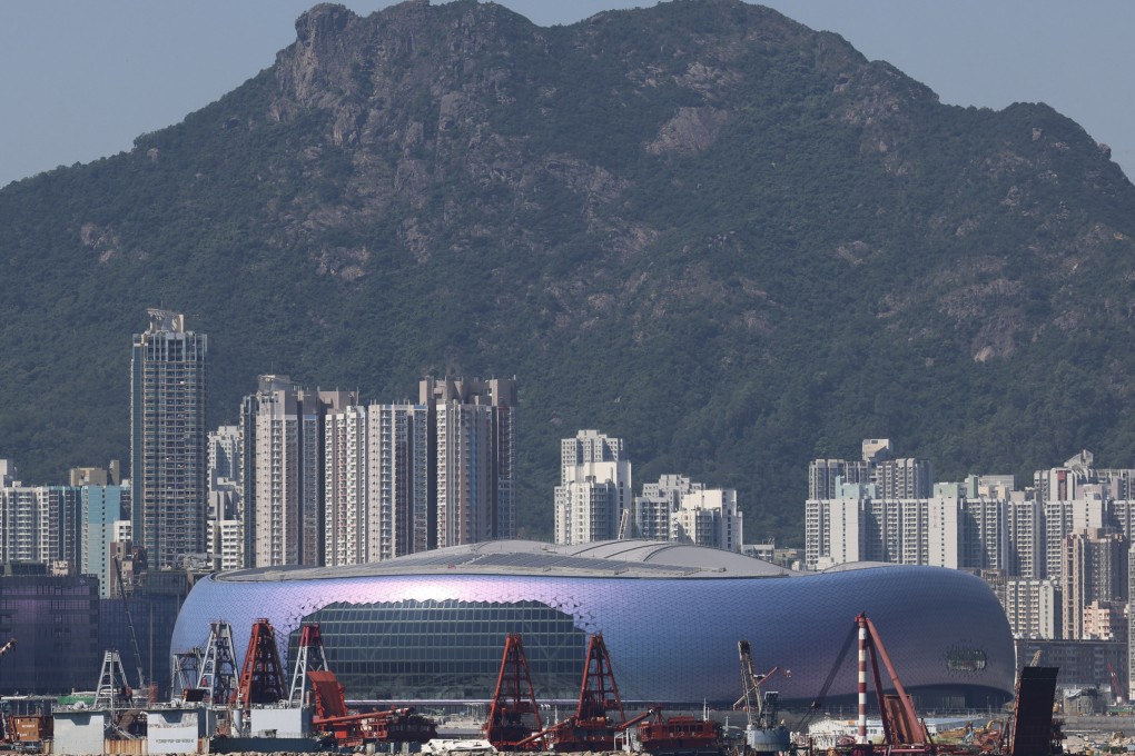 Chief Executive John Lee says Kai Tak Sports Park, which is set to open in the first quarter of 2025, would boost sports development, tourism, entertainment and the mega-event economy. Photo: Jelly Tse