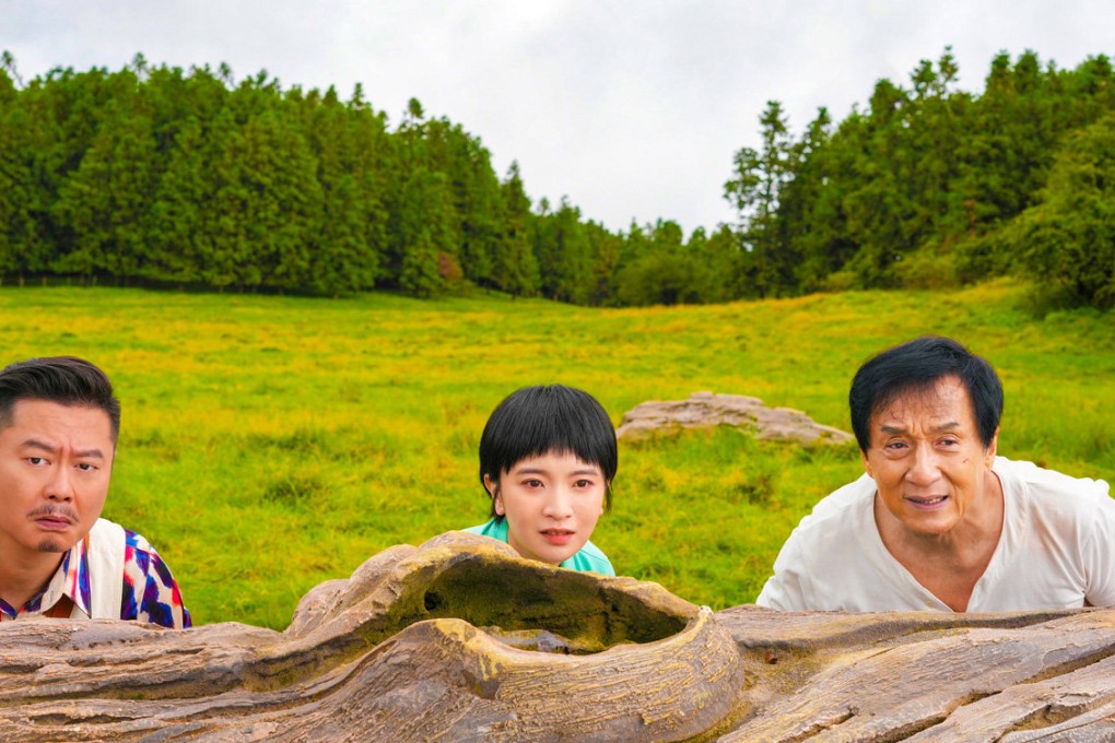 (From left) Wei Xiang, Shi Ce and Jackie Chan in a still from Panda Plan, directed by Zhang Luan.