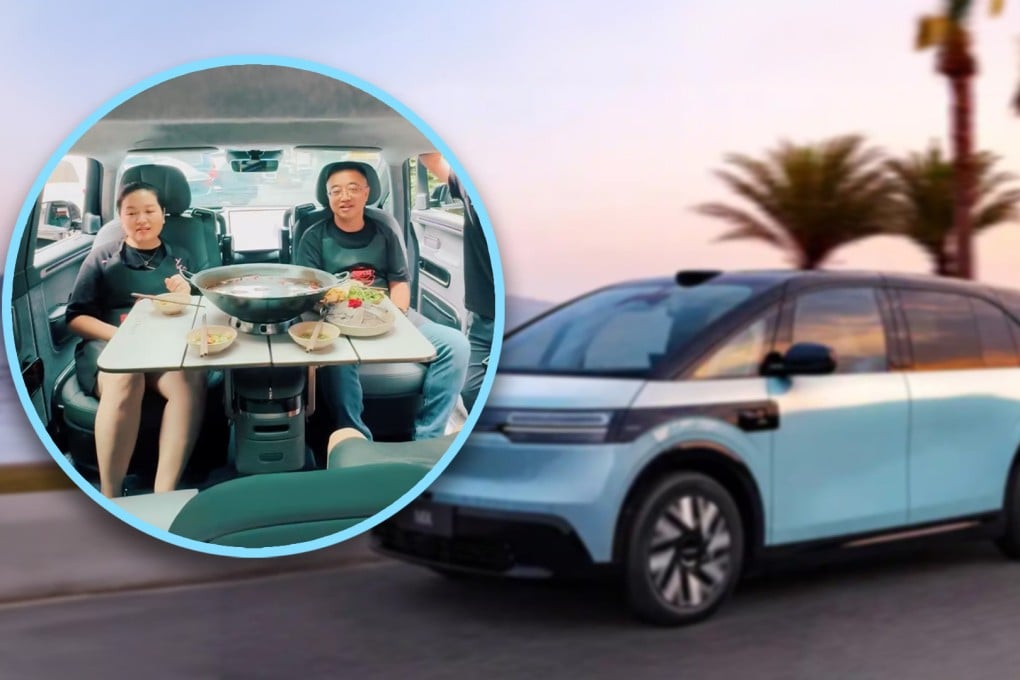 An auto company Vice-President is under fire after a video of him eating hotpot in a car goes viral, prompting concerns about practicality and professionalism.
Photo: SCMP composite/Douyin/Baidu