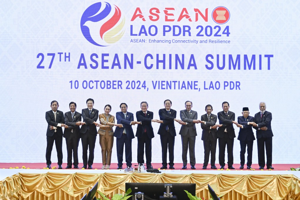 Premier Li Qiang and Asean leaders at the China-Asean summit in Vientiane, Laos, on October 10. Photo: Xinhua