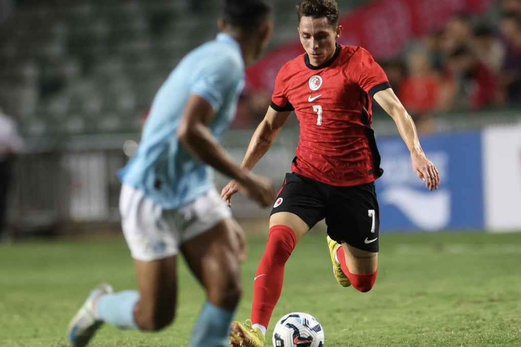 Nicholas Benavides made his debut for Hong Kong against Cambodia earlier this week. Photo: Dickson Lee