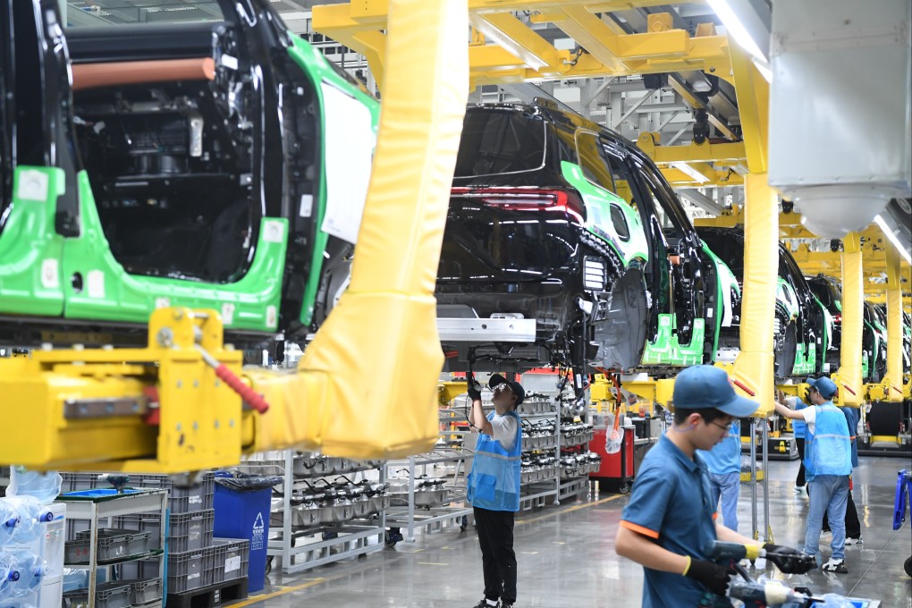 A new energy vehicles production line in southwest China’s Chongqing municipality. Photo: Xinhua