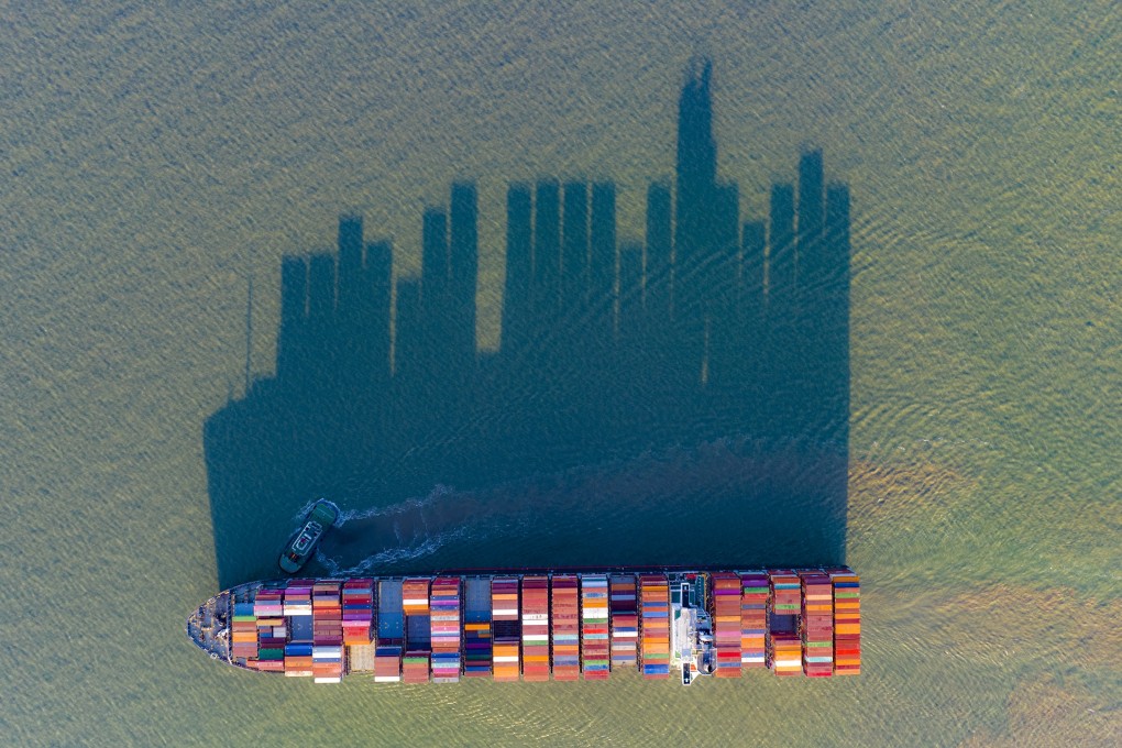 A large container ship leaves a terminal in Shanghai. China has become a global shipbuilding powerhouse. Photo: Getty Images