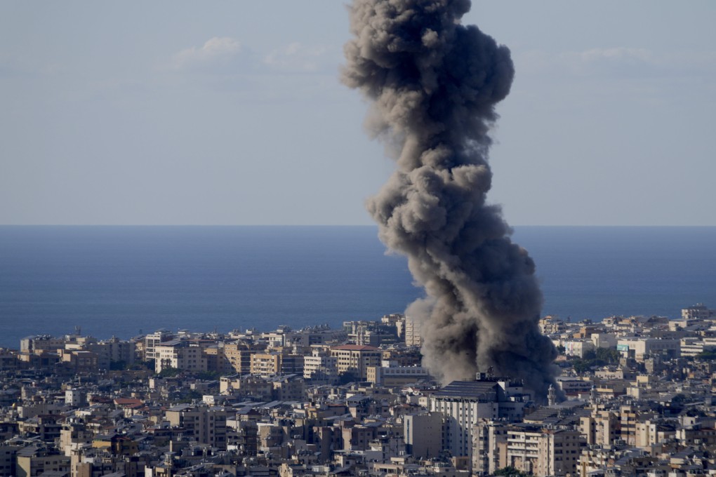 Smoke rises from an Israeli airstrike on Dahiyeh, the southern suburb of Beirut, Lebanon, on October 19. Photo: AP