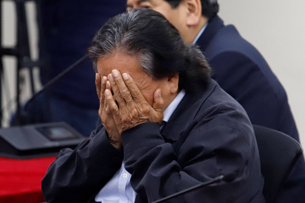 Former Peruvian president Alejandro Toledo in court on Monday. Photo: AFP