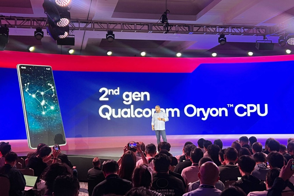 Qualcomm CEO Cristiano Amon introduces its new smartphone chip at the company’s annual tech summit in Maui, Hawaii. Photo: Xinhua