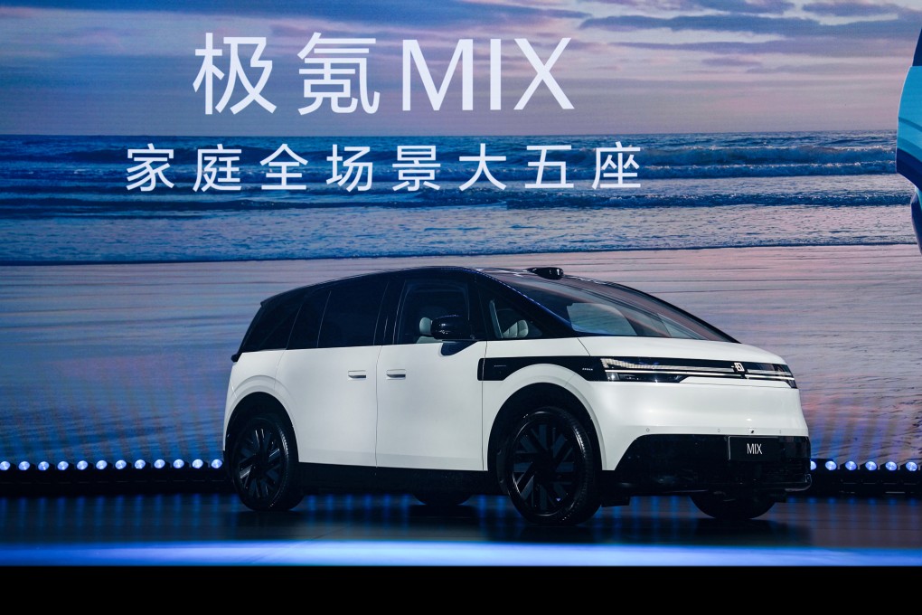 The Zeekr Mix at its launch event in Hangzhou on Wednesday. Photo: Zeekr