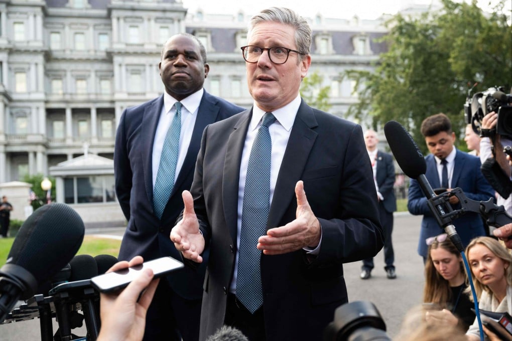 British Prime Minister Keir Starmer and Foreign Secretary David Lammy speak to the media outside the West Wing of the White House on September 13, following a meeting with US President Joe Biden. Can Britain truly have an autonomous foreign policy when it comes to the biggest competition of the day: the United States vs China? Photo: AFP