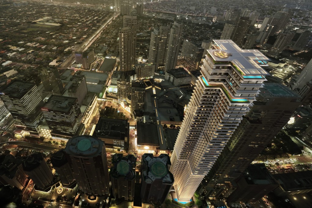 A rendering of The Estate Makati shows the cruciform configuration of its design, maximising views from every unit.