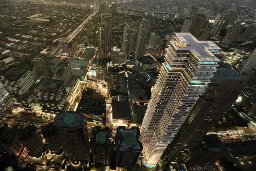 A rendering of The Estate Makati shows the cruciform configuration of its design, maximising views from every unit.