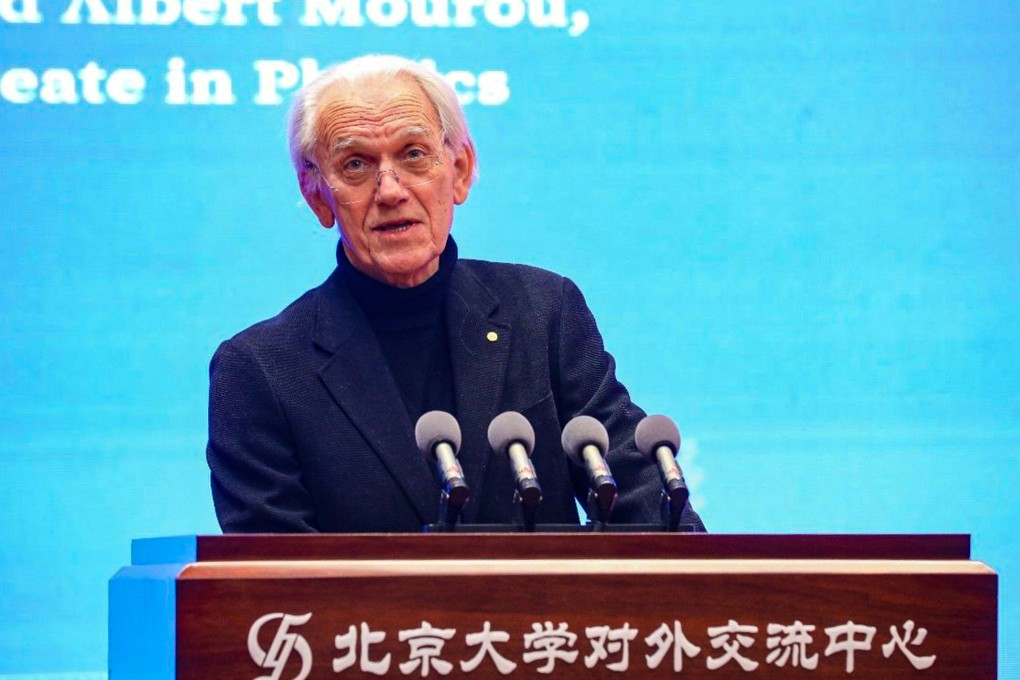 French physicist Gérard Mourou, a joint winner of the Nobel Physics Prize in 2018, has relocated to Beijing as a chair professor at Peking University. Photo: Weibo/Peking University
