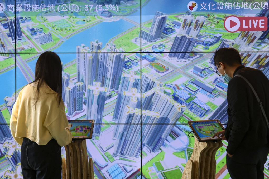 An exhibition on the Kau Yi Chau artificial islands project organised by Hong Kong’s Civil Engineering and Development Department in February 2023. Photo: K. Y. Cheng