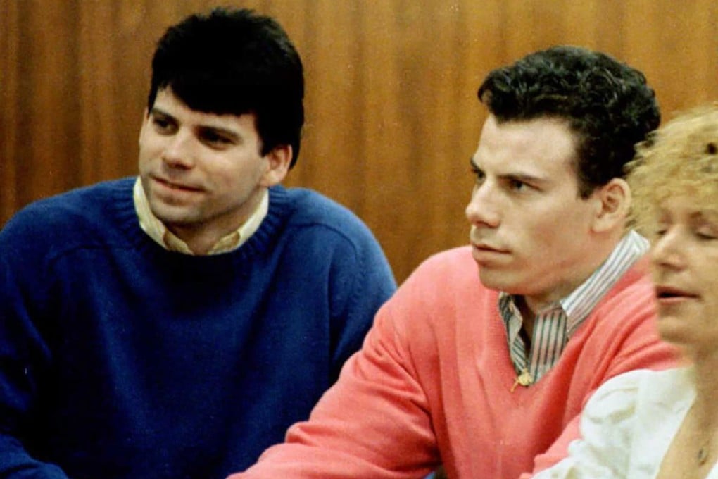 Double murder defendants Lyle, left, and Erik Menendez during a court appearance in Los Angeles in 1992. File photo: AFP