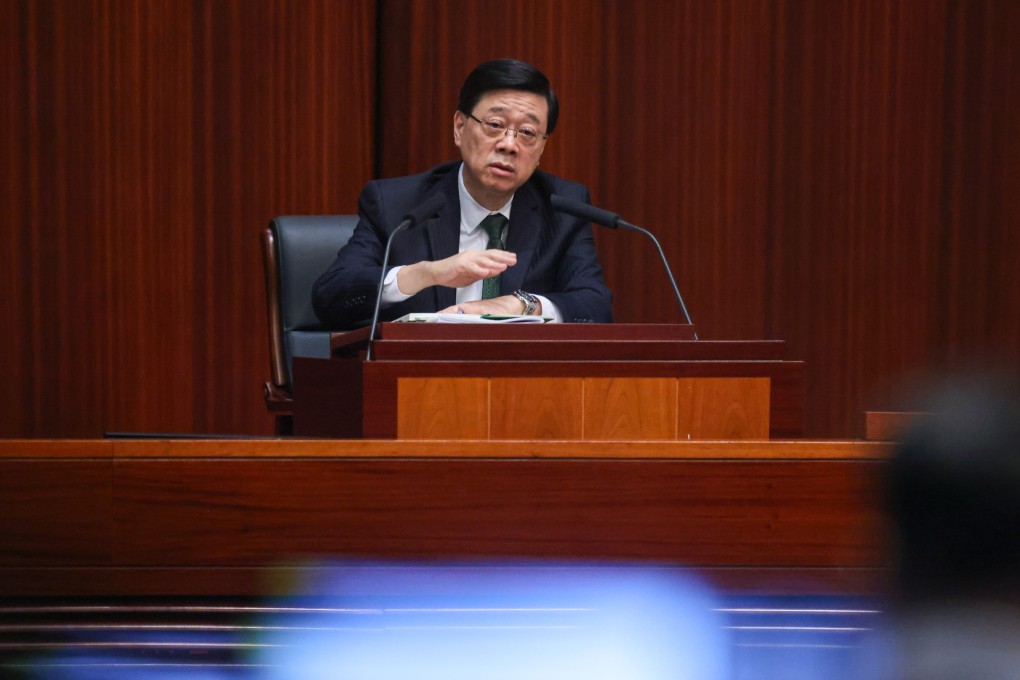 Chief Executive John Lee Ka-chiu attends the Chief Executive’s Question and Answer Session on the 2024 Policy Address held in the chamber of the Legislative Council on October 16. Photo: Nora Tam