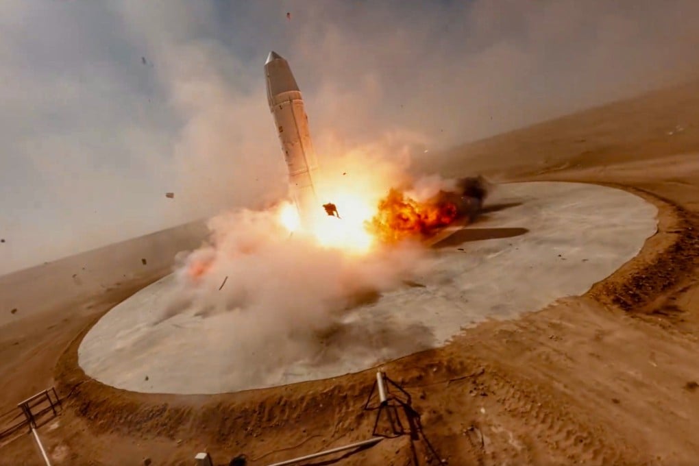 Deep Blue Aerospace conducted a vertical recovery flight test of its Nebula-1 reusable launch vehicle in Ejin Banner, Inner Mongolia, on September 22, 2024. Photo: Handout