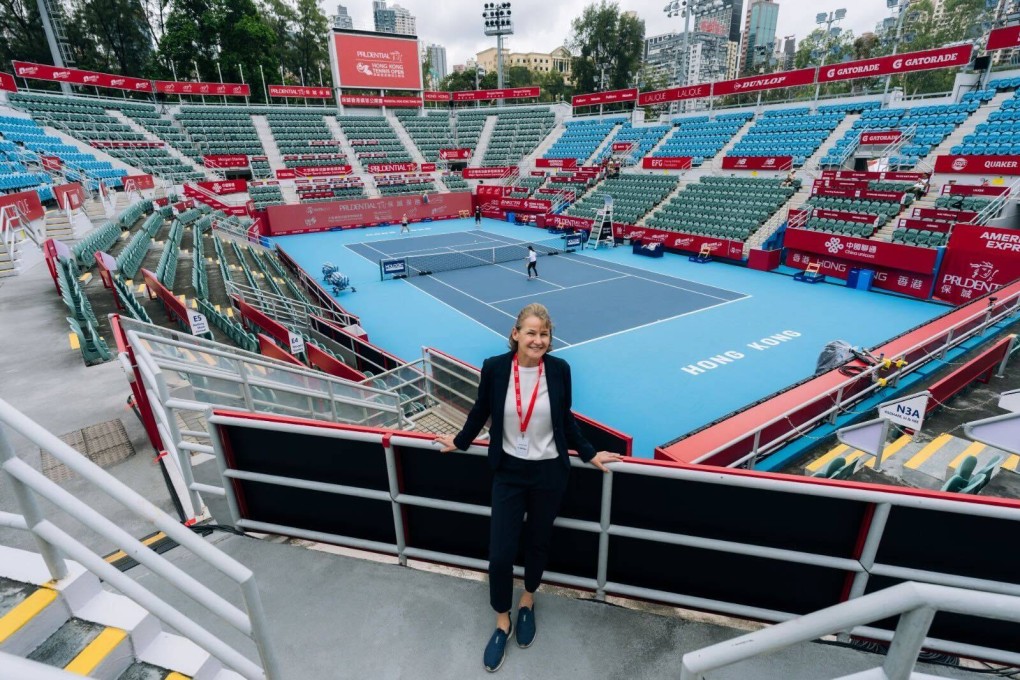 Clare Wood, Women’s Tennis Association supervisor, at the Hong Kong Open venue at Victoria Park. Photo: Hong Kong, China Tennis Association