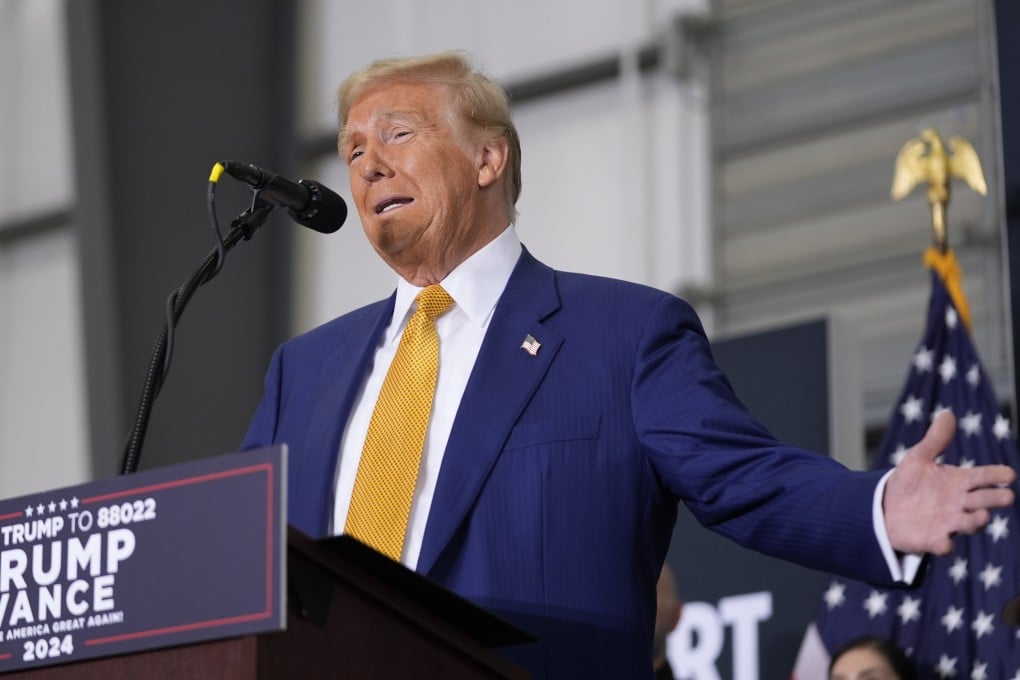 Former US president and current Republican presidential nominee Donald Trump speaks during a news conference in Texas on October 25, 2024. Photo: AP