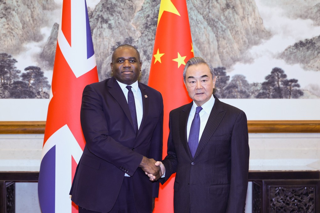 Chinese Foreign Minister Wang Yi with his British counterpart, David Lammy, in Beijing this month. Photo: Xinhua