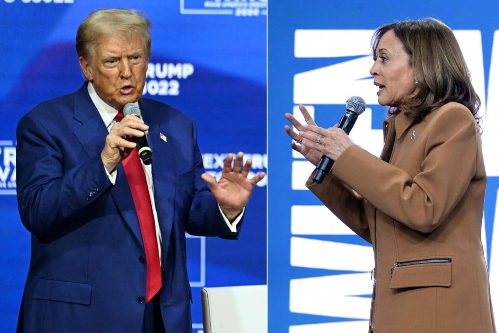 Republican presidential candidate Donald Trump and US Vice-President Kamala Harris will be focusing on seven battleground states in the final days of the election. Photo: AFP