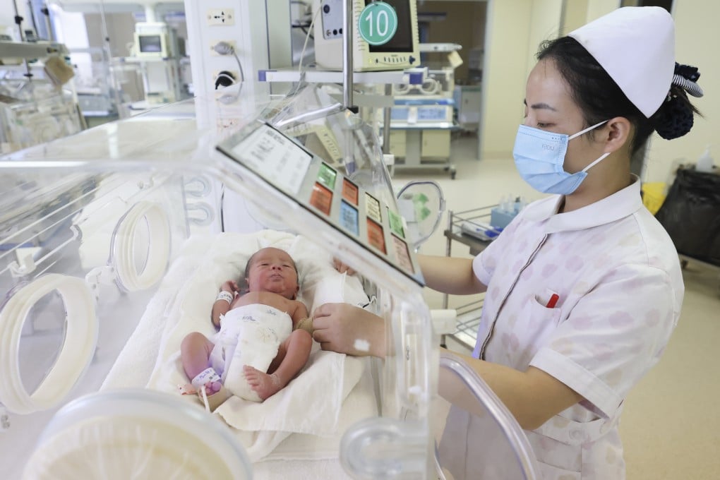A medical staff member cares for a newborn at the neonatology department of Lianyungang People’s Hospital in East China’s Jiangsu province. Photo: Future Publishing via Getty Images