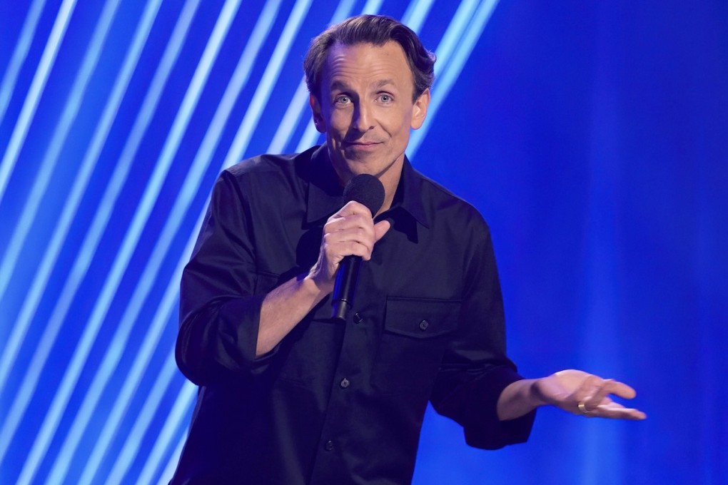 Seth Meyers in a still from Seth Meyers: Dad Man Walking. The comedian, known for political commentary, goes into family mode in his new HBO/Max comedy special, which he says allows him to find balance. Photo: HBO via AP