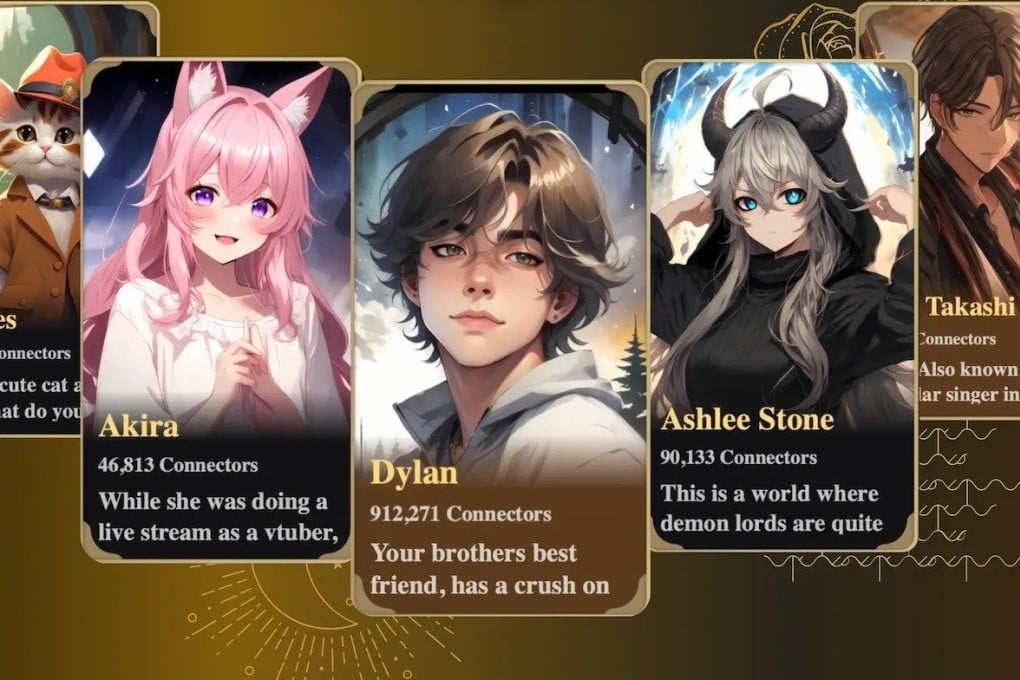 So-called companion AI apps, such as MiniMax-developed Talkie, are popular among younger social-media users. Photo: Handout