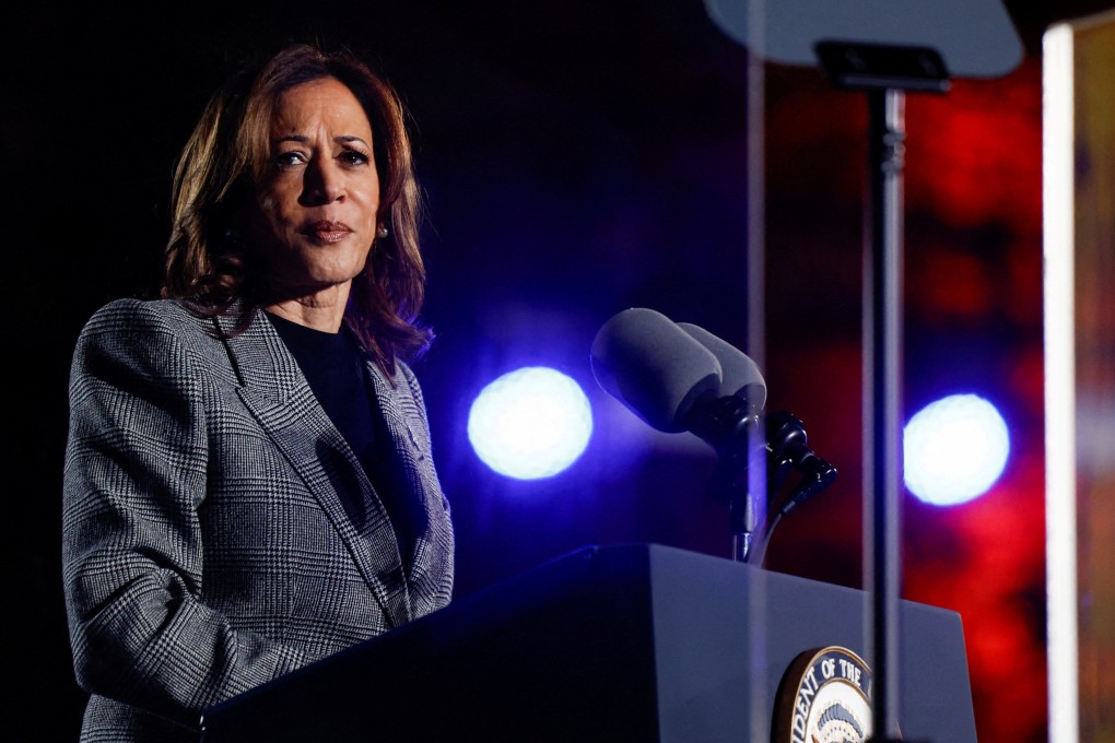 Democratic presidential nominee Kamala Harris speaks during a campaign rally in Michigan on Monday. Photo: Reuters