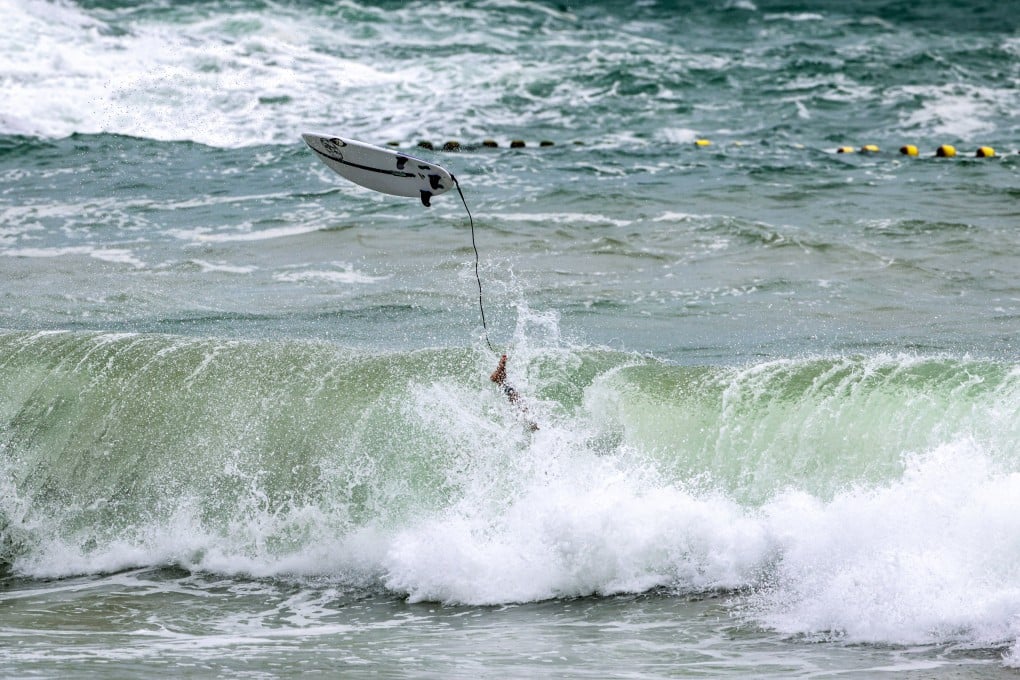 A surfer takes advantage of the conditions at Big Wave Bay earlier this month. Photo: May Tse