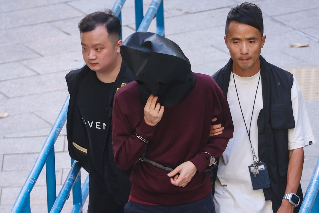 The suspect is taken to Waterfall Bay Park by police. Photo: Edmond So