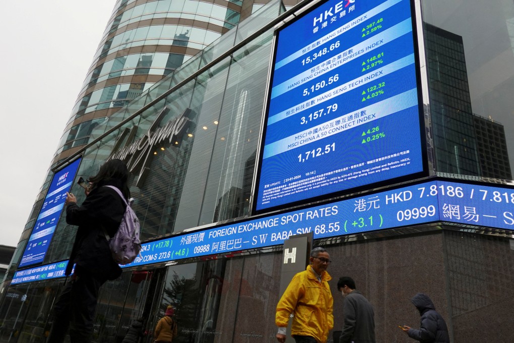 People passed Exchange Square in Central. Photo: Reuters