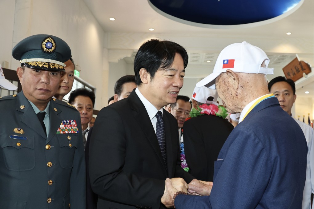 Taiwanese leader William Lai Ching-te (centre) attends a ceremony to mark the 75th anniversary of the Battle of Kinmen on the island of Quemoy on Friday. Photo: CNA
