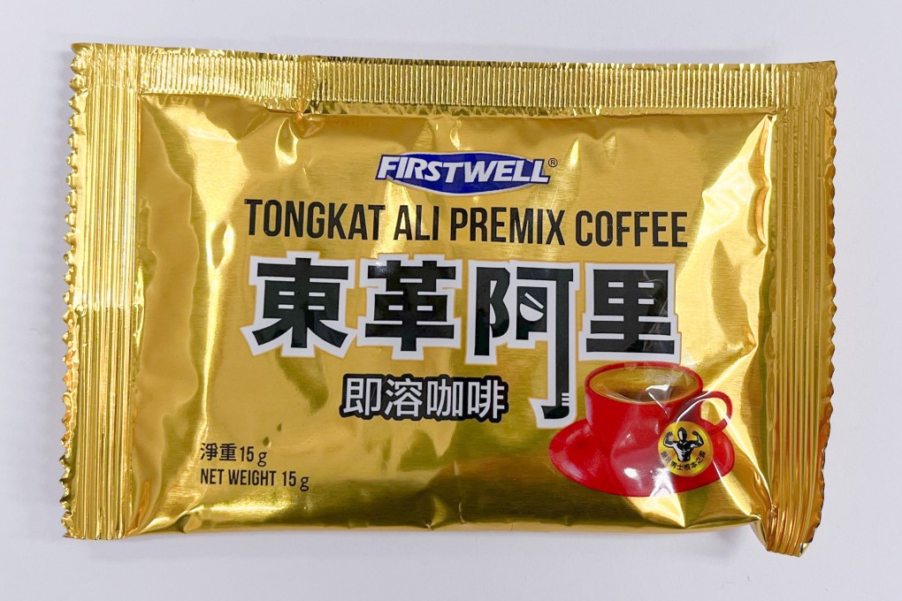 Firstwell Tongkat Ali Premix Coffee is made in Malaysia, according to its packaging. Photo: Handout