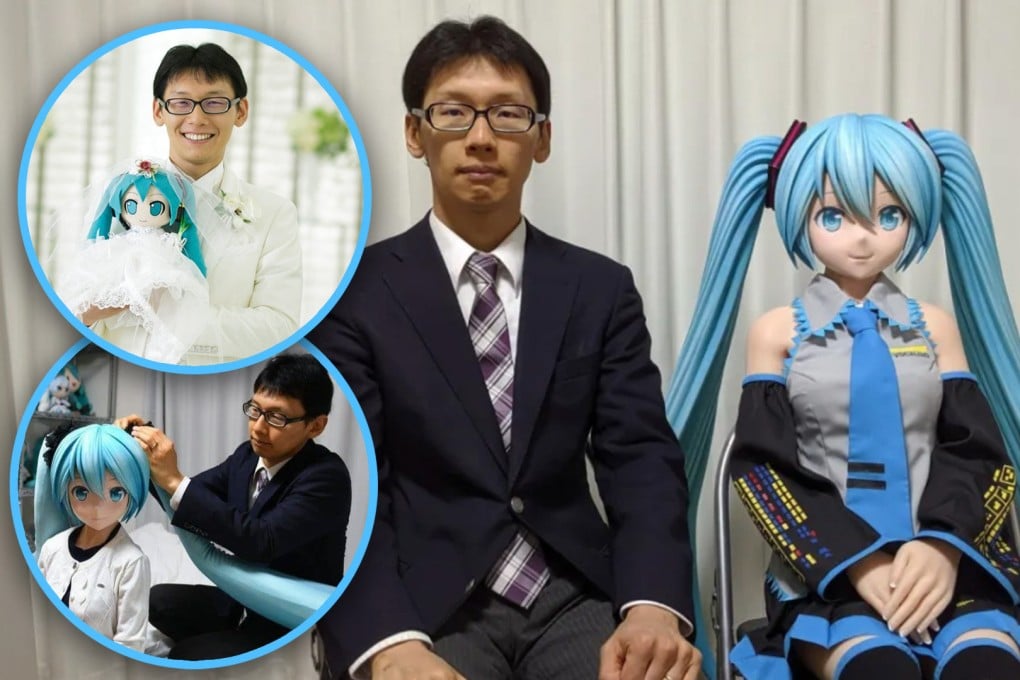 A Japanese “fictosexual” man is eagerly anticipating his sixth wedding anniversary with his synthesised wife. Photo: SCMP composite/QQ.com