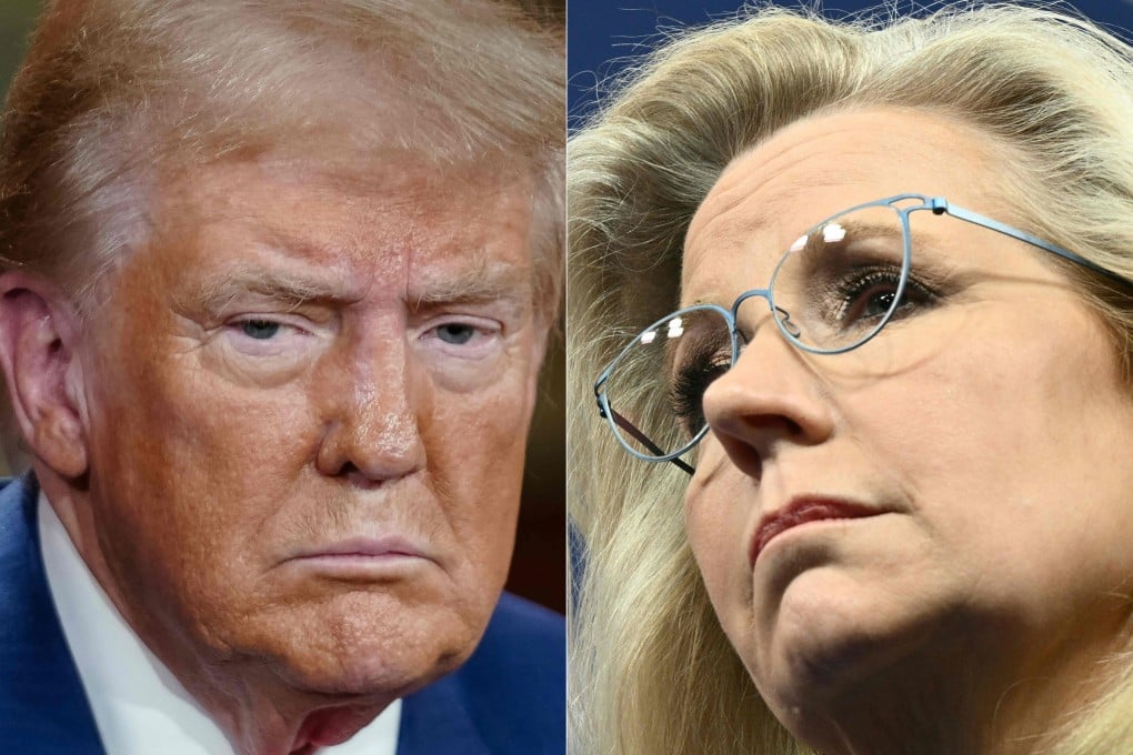 Liz Cheney (right) criticised Donald Trump for suggesting she should have guns pointed at her, highlighting his threat to democracy and endorsing Kamala Harris for president. Photo: AFP