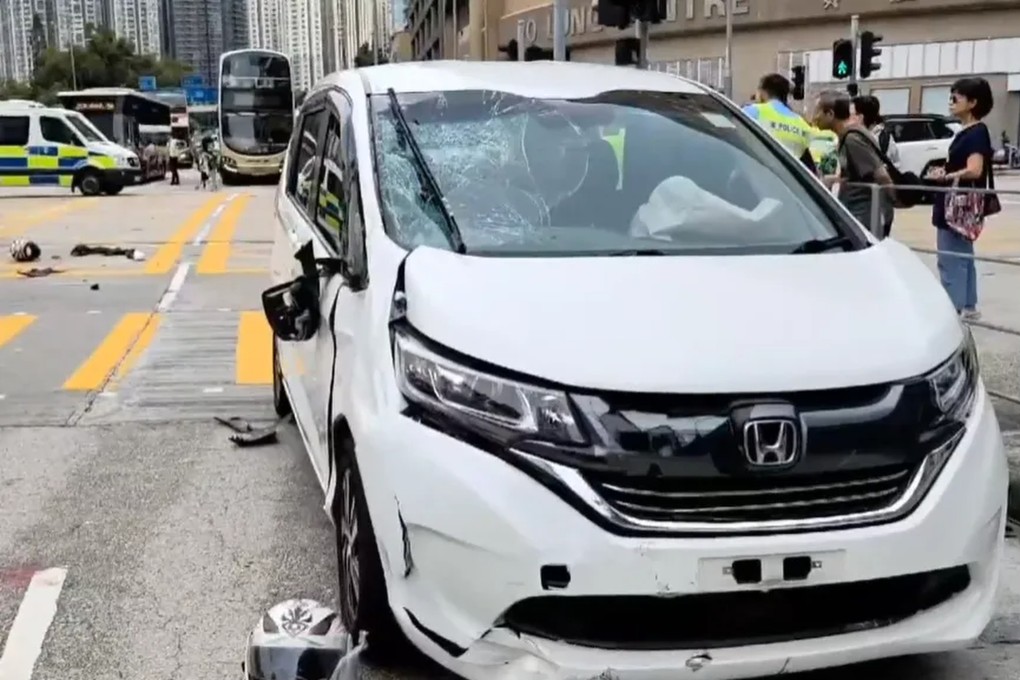 A 67-year-old Hong Kong motorcyclist has died after
a collision with a car. Photo: iCable