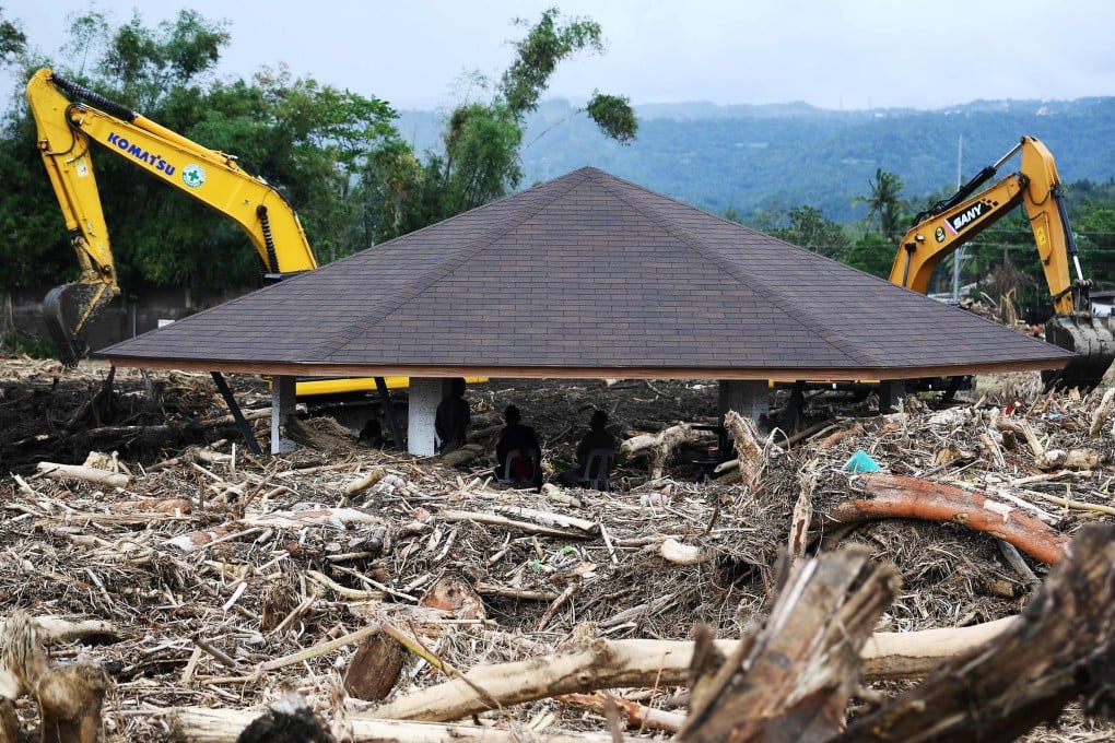 The aftermath of heavy rains in Laurel town, Batangas province on October 30 following Typhoon Trami. Photo: AFP