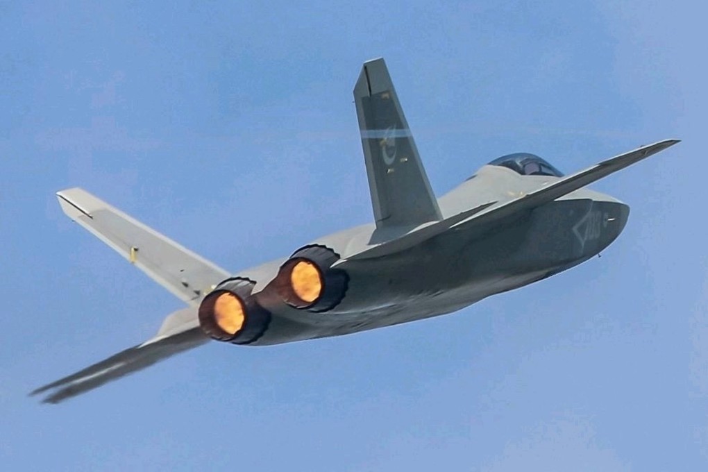 A FC-31 prototype pictured during a test flight. Photo: Handout