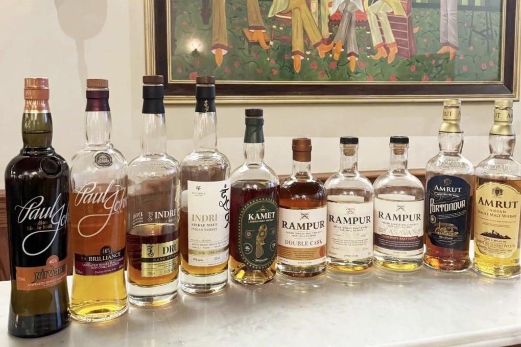 The range of Indian single malt whiskies available at Bungalow in New York includes the brands Paul John, Indri, Kamet, Rampur and Amrut. Indian single malt is still considered new, one expert says, which is part of the appeal for American whisky lovers. Photo: Bungalow