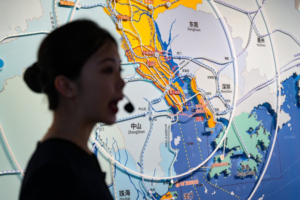 A visual representation of the Greater Bay Area at the Nansha Planning Exhibition Hall in Guangzhou on June 11, 2024. Photo: Eugene Lee
