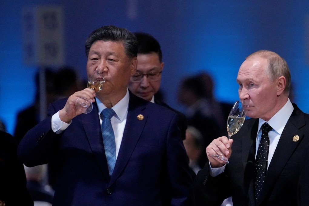 Russian President Vladimir Putin, right, and Chinese President Xi Jinping met for at the Brics summit last month, just weeks before a deal was struck to import aviation tech to China from Russia. Photo: Reuters