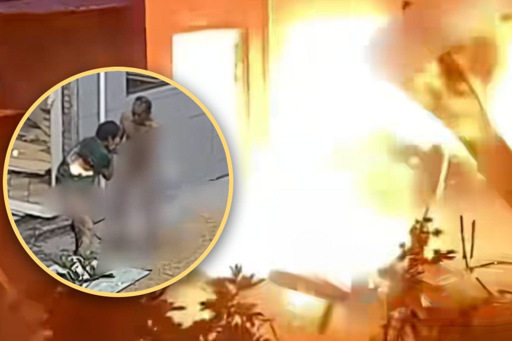 An heroic husband in China  who bravely went back into the flames of a blazing kitchen to save his wife despite suffering 90 percent burns has tragically died from his injuries. Photo: SCMP composite/Douyin