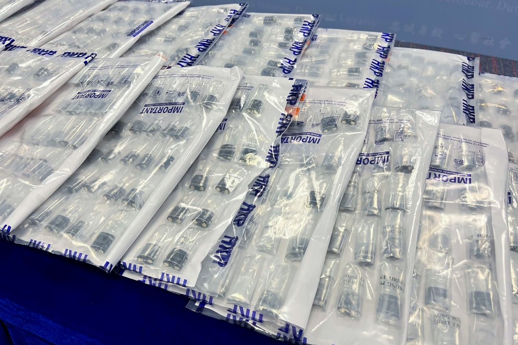 Evidence seized during a police raid on a “space oil” lab that resulted in three people being arrested in July. Photo: Handout