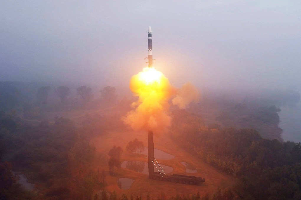 A North Korean Hwasong-19 missile being launched last week. Photo: KCNA via KNS / AFP